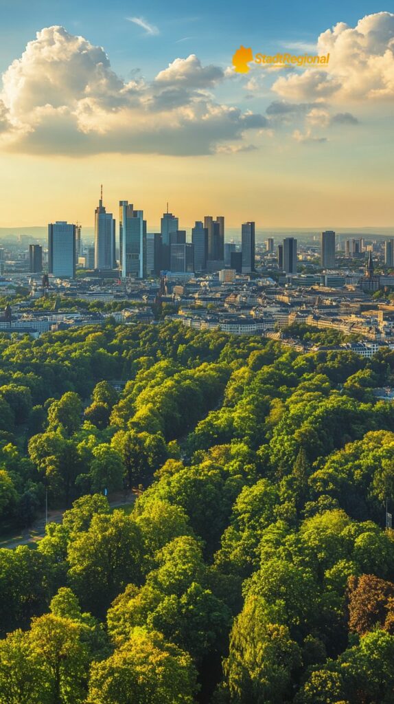 Frankfurt Skyline vom Goetheturm aus gesehen

