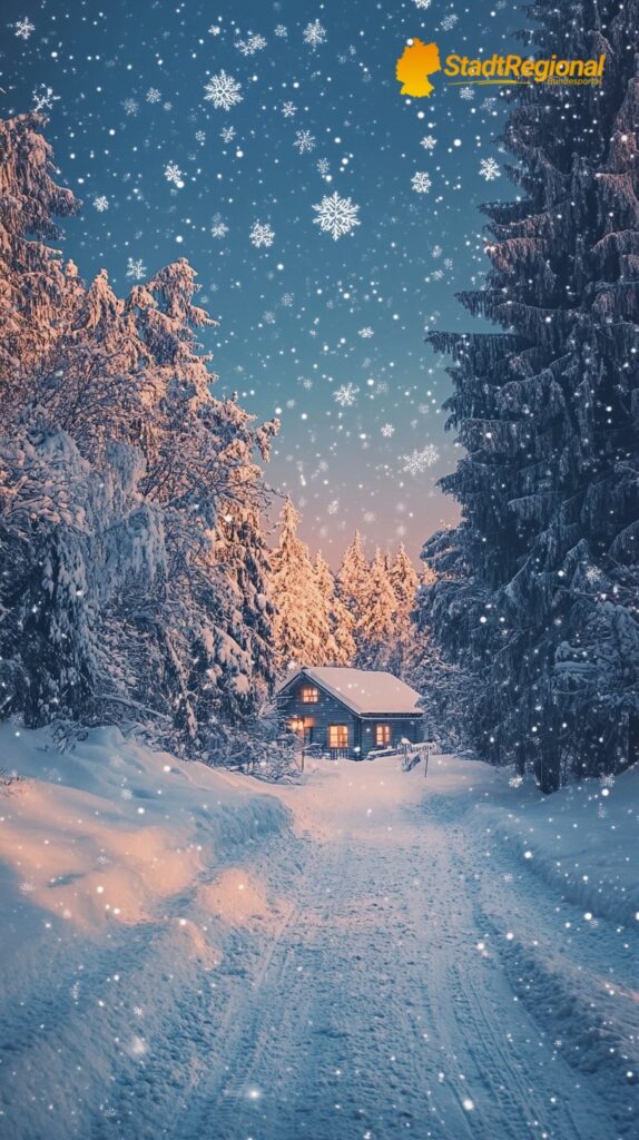 Winterliche Schneelandschaften als Hintergrundbilder.

