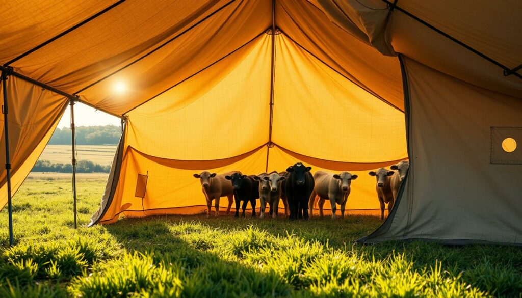 wetterfestes weidezelt für tierschutz bei extremwetter