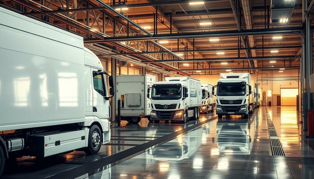 Moderne Fahrzeugreinigung für Nutzfahrzeuge